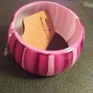 Pink wide hinged bracelet